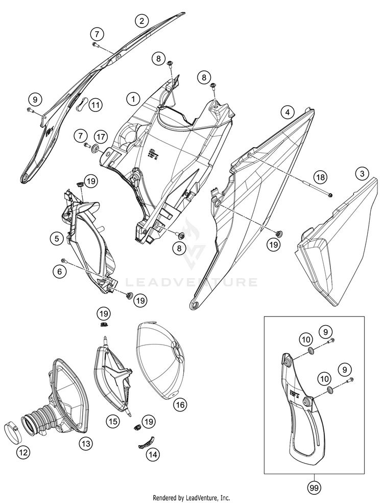 Air Filter 350 SX-F CHASSIS - 2020 Schematic
