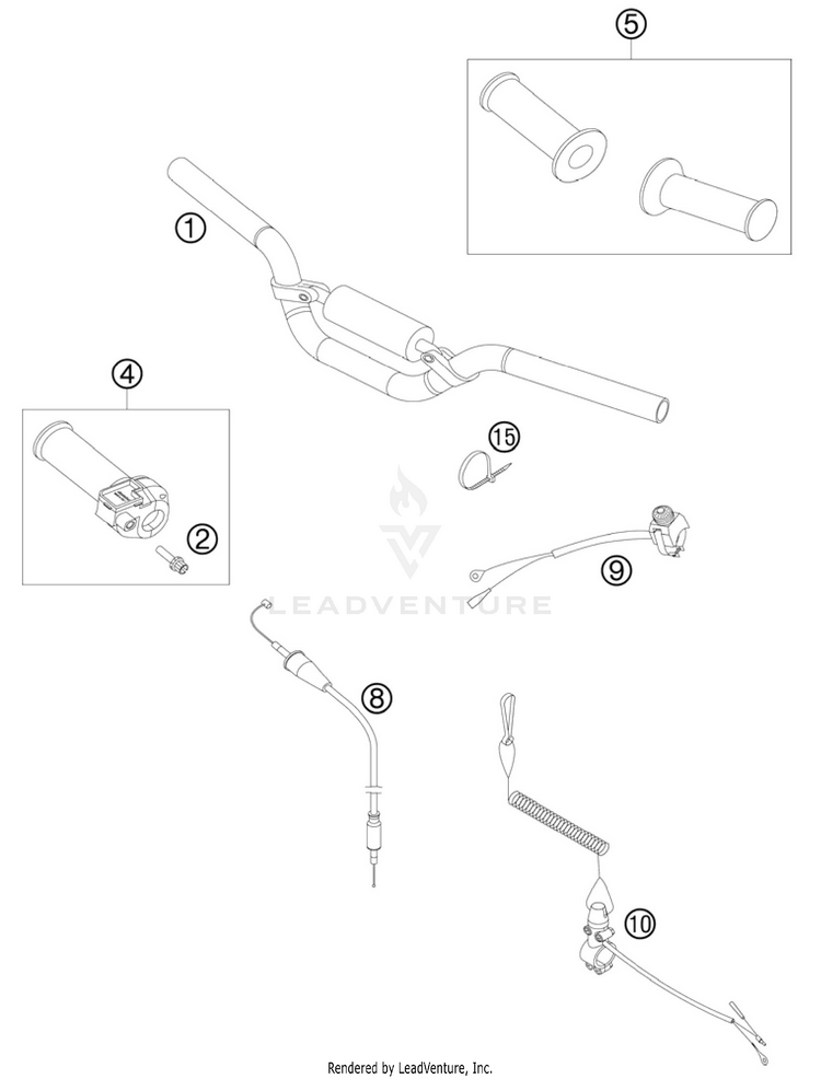 Handlebar, Controls 50 SX Chassis - 2011 Schematic