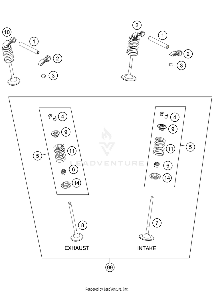 Valve Drive 350 SX-F Engine - 2021 Schematic