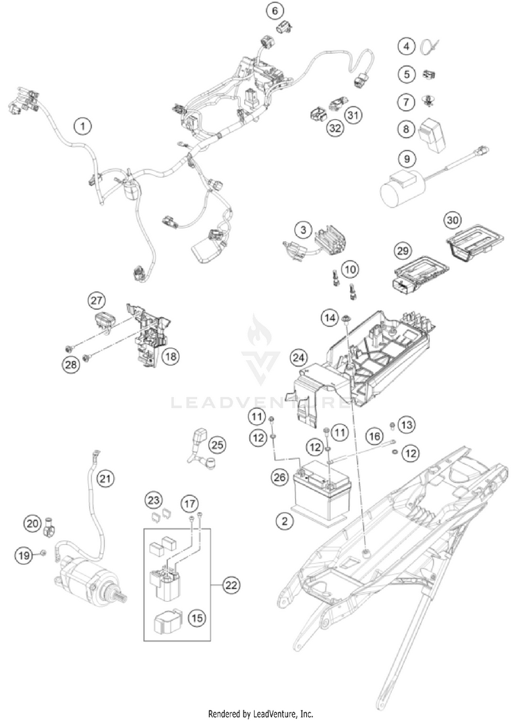 Wiring Harness 250 SX CHASSIS - 2023 Schematic