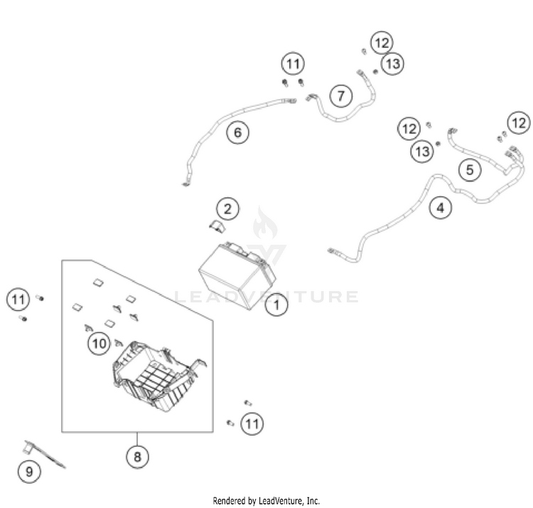 Battery 1290 SUPER ADVENTURE S, grey CHASSIS - 2023 Schematic
