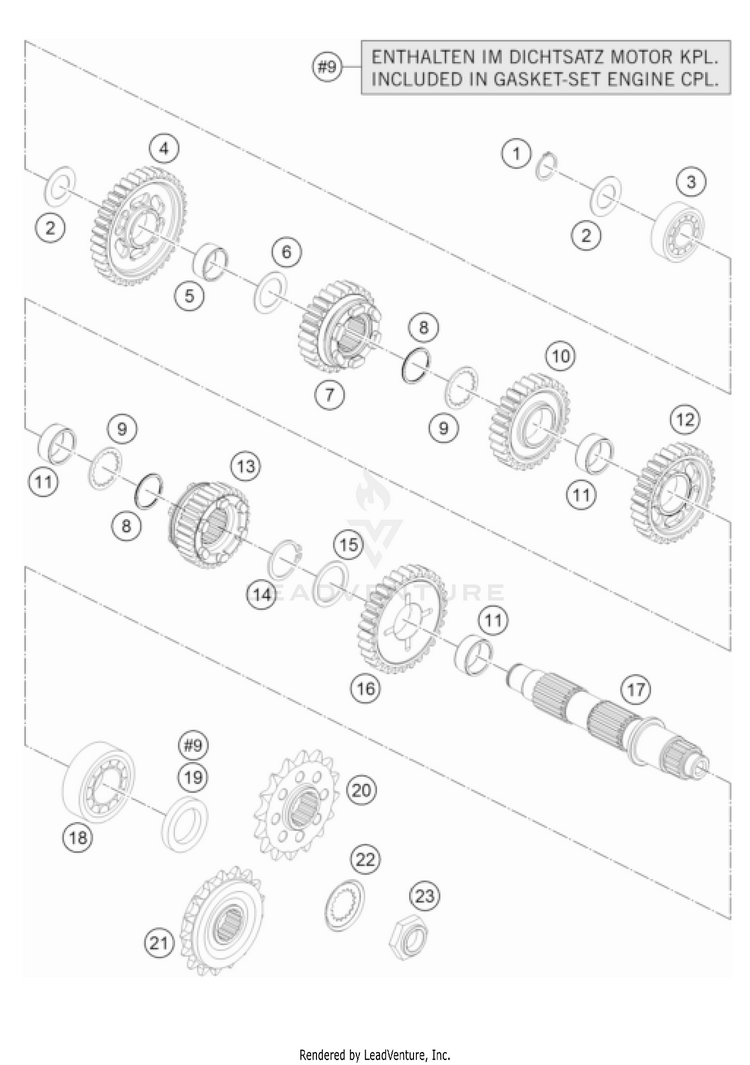 Transmission Ii - Countershaft 1290 SUPER ADV. S/R Engine - 2022 Schematic