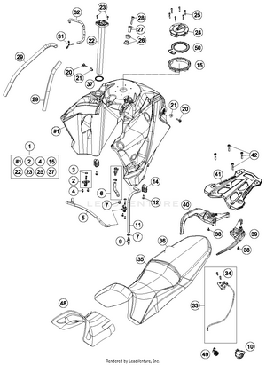 Tank, Seat, Cover Schematic