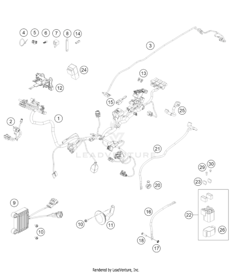 Wiring Harness 350 EXC-F CHASSIS - 2023 Schematic