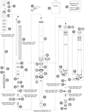 Front Fork, Disassembled Schematic