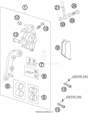 Brake Caliper Front Schematic