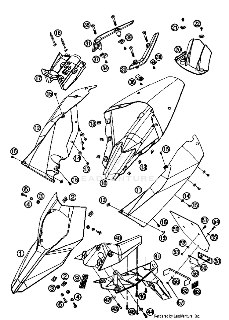 Mask, Fenders 690 Supermoto Black Chassis - 2007 Schematic