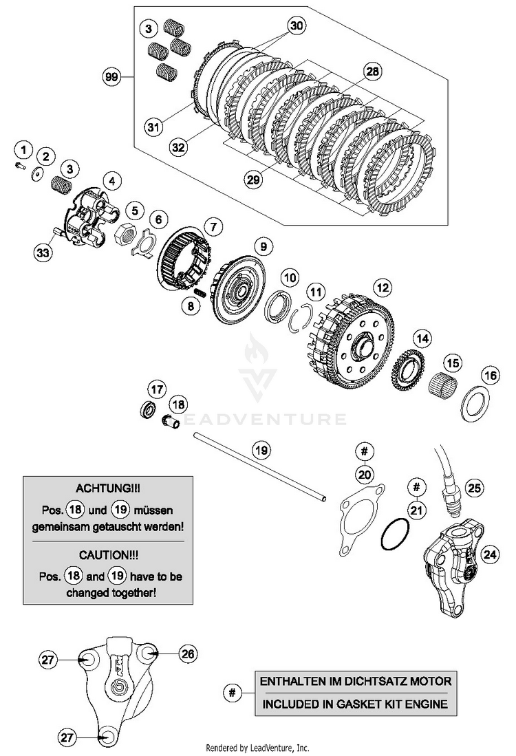 Clutch 690 DUKE ORANGE ENGINE - 2017 Schematic
