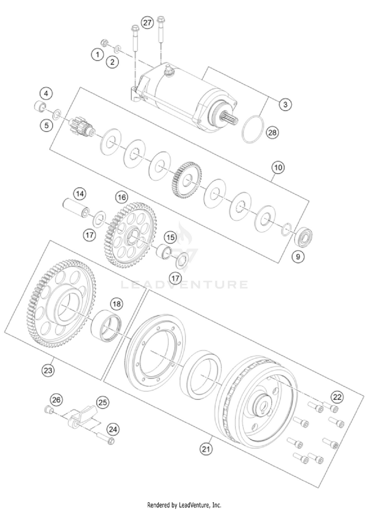 Electric Starter 1290 SuperDuke GT Engine - 2023 Schematic