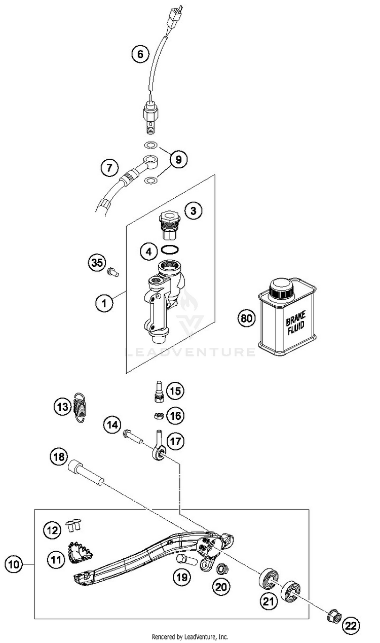 Rear Brake Control 350 EXC-F CHASSIS - 2019 Schematic
