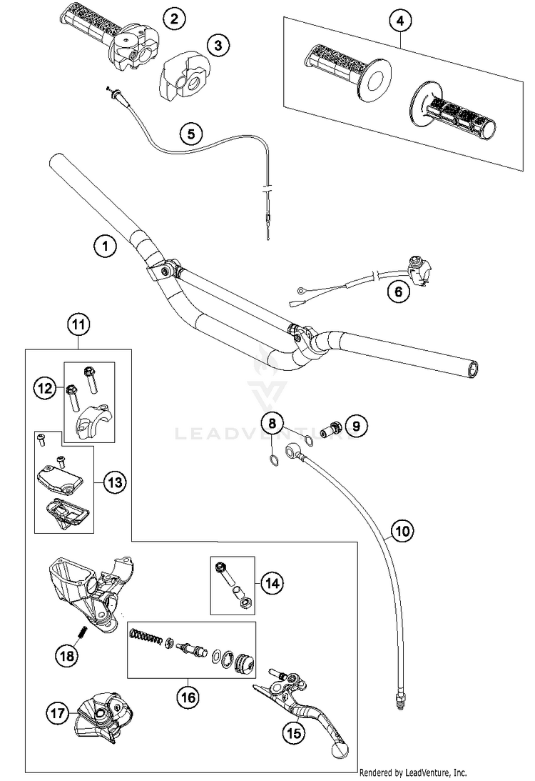 Handlebar, Instruments 65 SX CHASSIS - 2017 Schematic