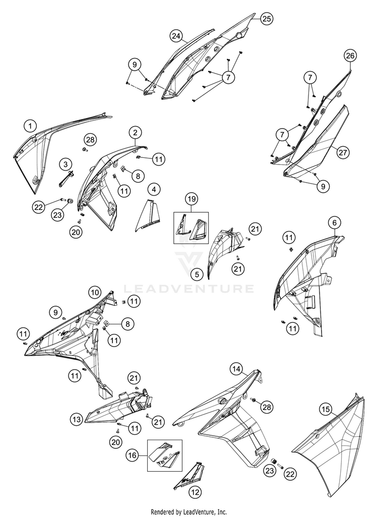 Side Trim 1290 SUPER ADVENTURE R CHASSIS - 2019 Schematic