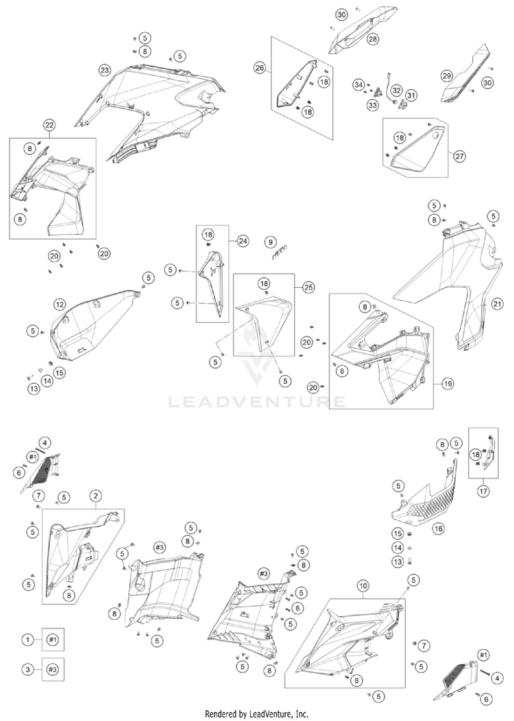 Side Trim 1290 SUPER ADVENTURE R OT CHASSIS - 2024 Schematic