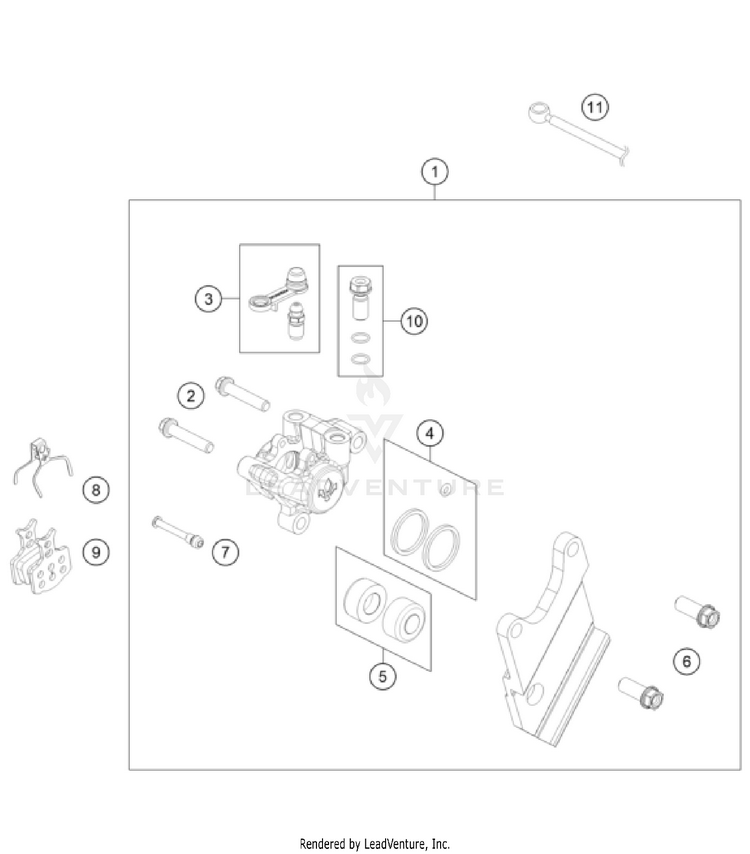 Rear Brake Caliper 50 SX FACTORY EDITION CHASSIS - 2024 Schematic