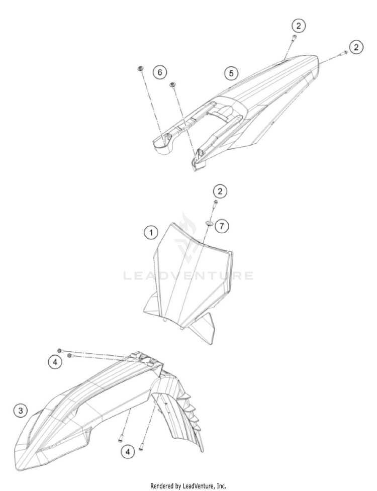 Mask, Fenders 250 SX-F CHASSIS - 2026 Schematic