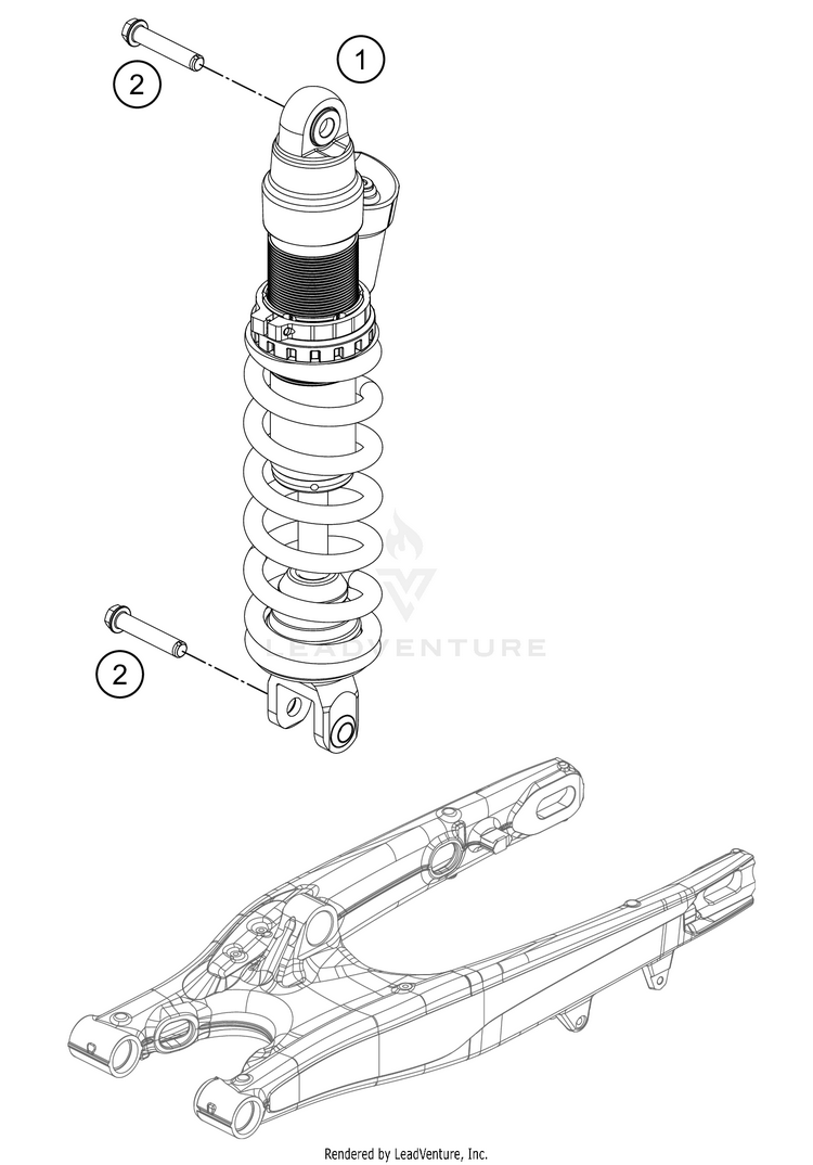 Shock Absorber 250 XC-W TPI Chassis - 2021 Schematic