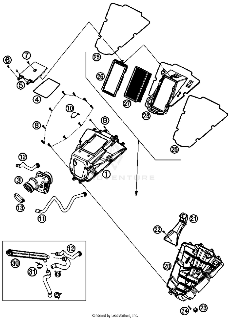 Air Filter 690 Duke Chassis - 2008 Schematic