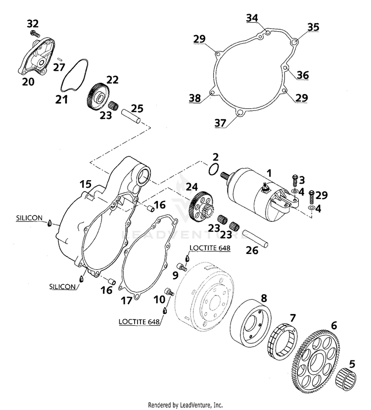 Electric Starter 640 LC4-E Engine - 2000 Schematic