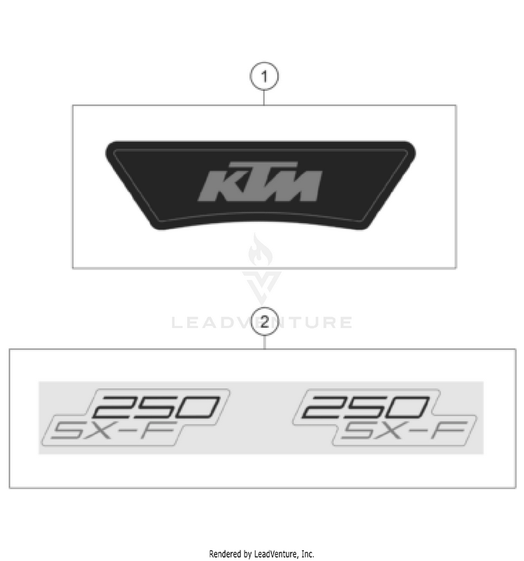 Decal 250 SX-F CHASSIS - 2023 Schematic
