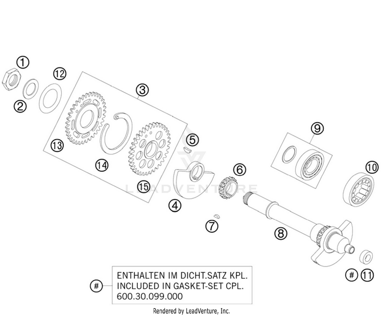 Balancer Shaft 990 Supermoto R Engine - 2010 Schematic