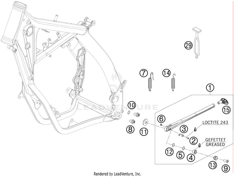 Side / Center Stand 300 XC Chassis - 2011 Schematic