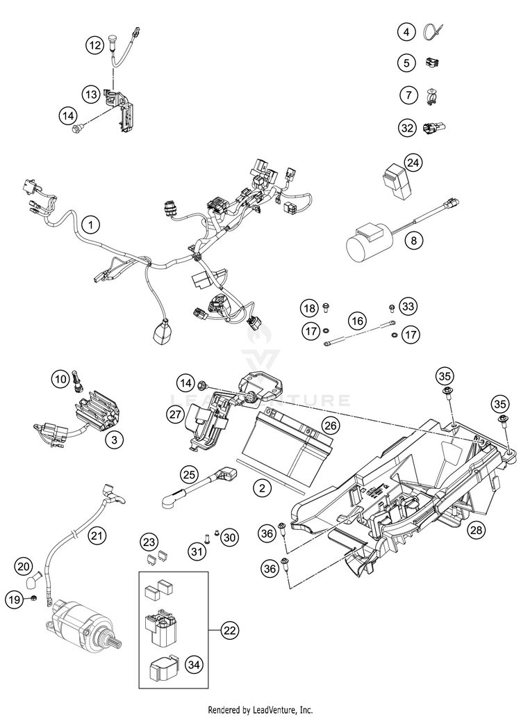 Wiring Harness 450 SX-F Chassis - 2021 Schematic