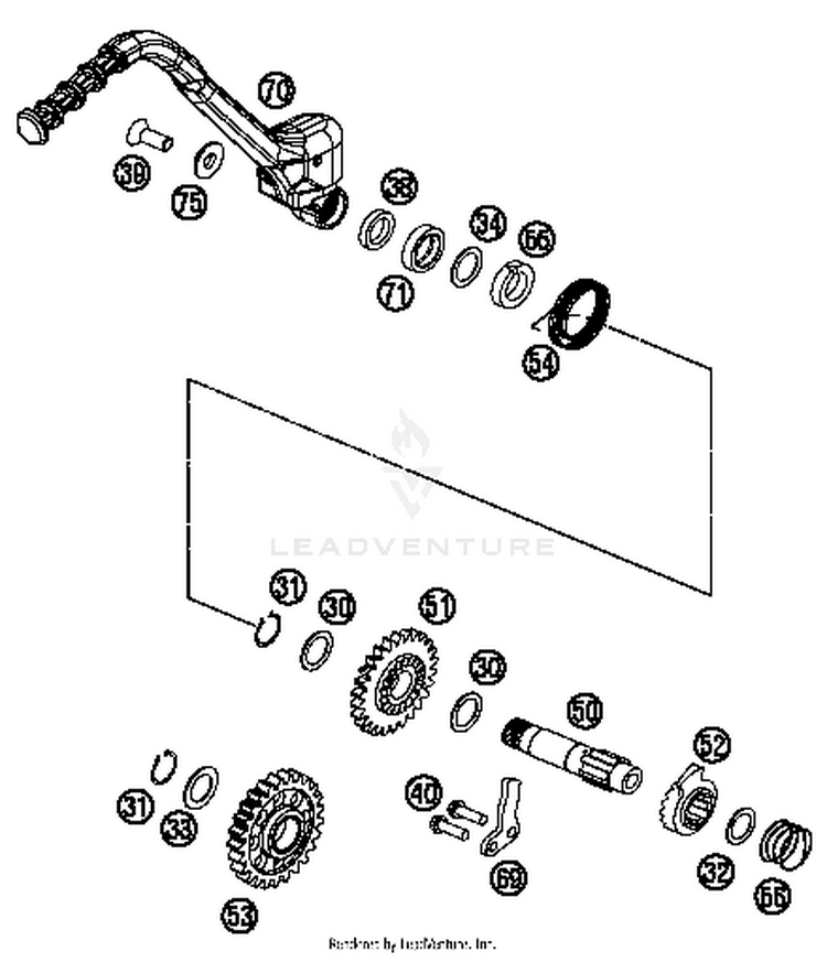 Kick Starter 350 XCFW SIXDAYS Engine - 2015 Schematic