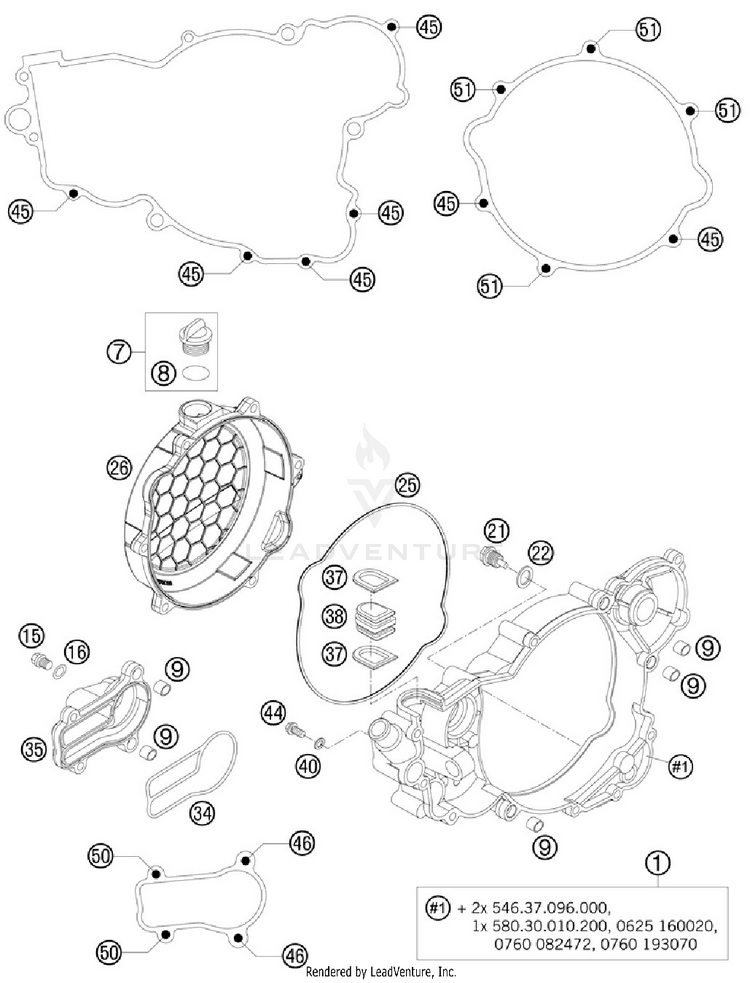 Clutch Cover 300 XC Engine - 2012 Schematic