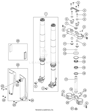 Front Fork, Triple Clamp Schematic