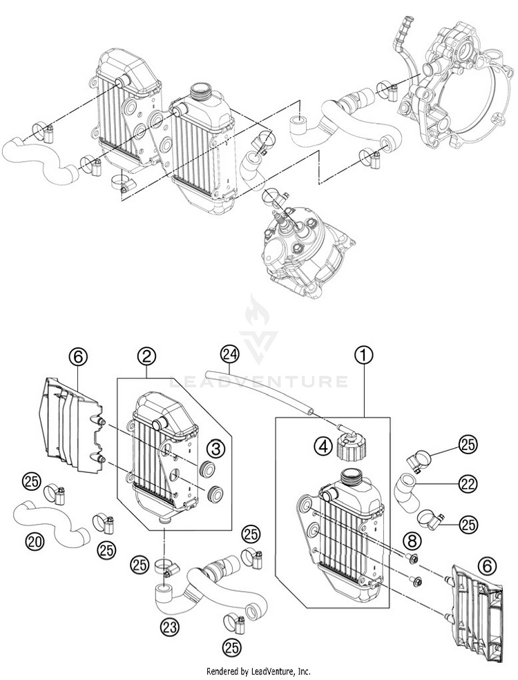 Cooling System 50 SX Mini Engine - 2012 Schematic