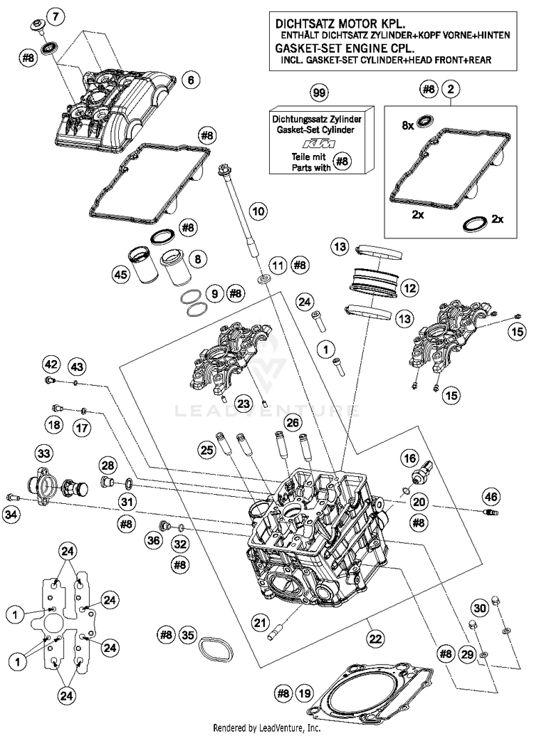 Cylinder Head Front 1290 SUPERDUKE R BLACK Engine - 2015 Schematic