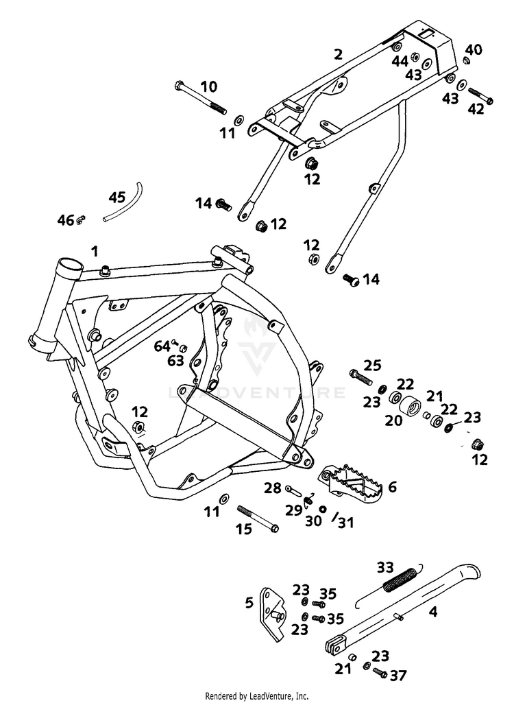 Frame, Sub Frame 65 SX Chassis - 2000 Schematic
