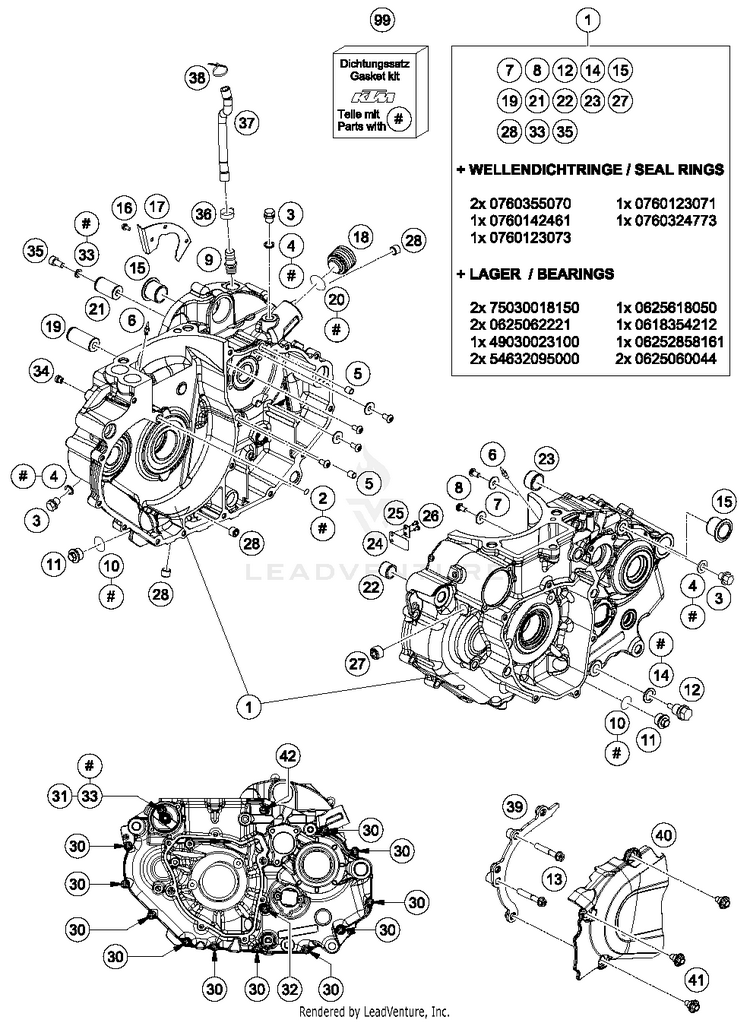 Engine Case 690 DUKE WHITE ENGINE - 2017 Schematic