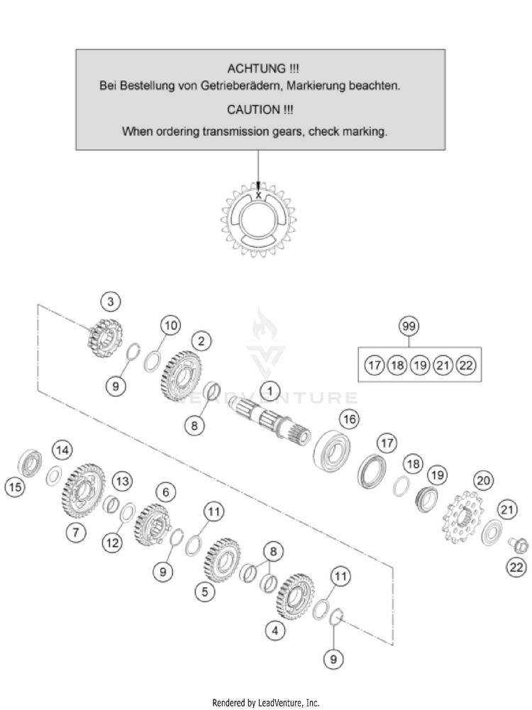 Transmission Ii - Countershaft 150 XC-W US ENGINE - 2024 Schematic