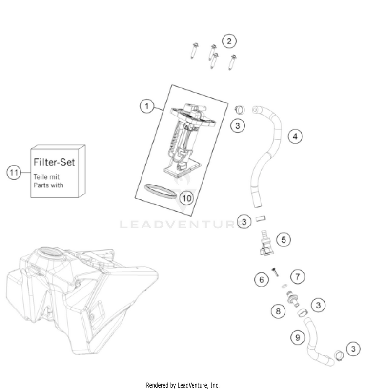 Fuel Pump 250 SX-F CHASSIS - 2023 Schematic