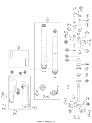 Front Fork, Triple Clamp Schematic