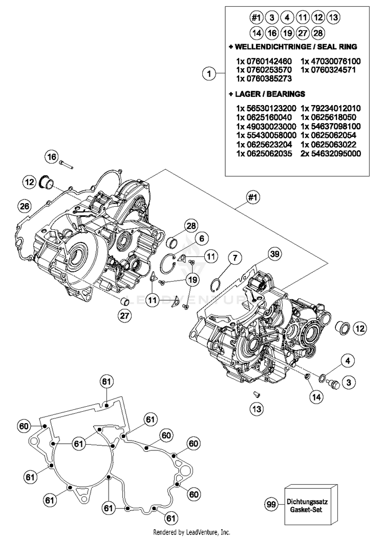 Engine Case 250 XC-W TPI ENGINE - 2018 Schematic