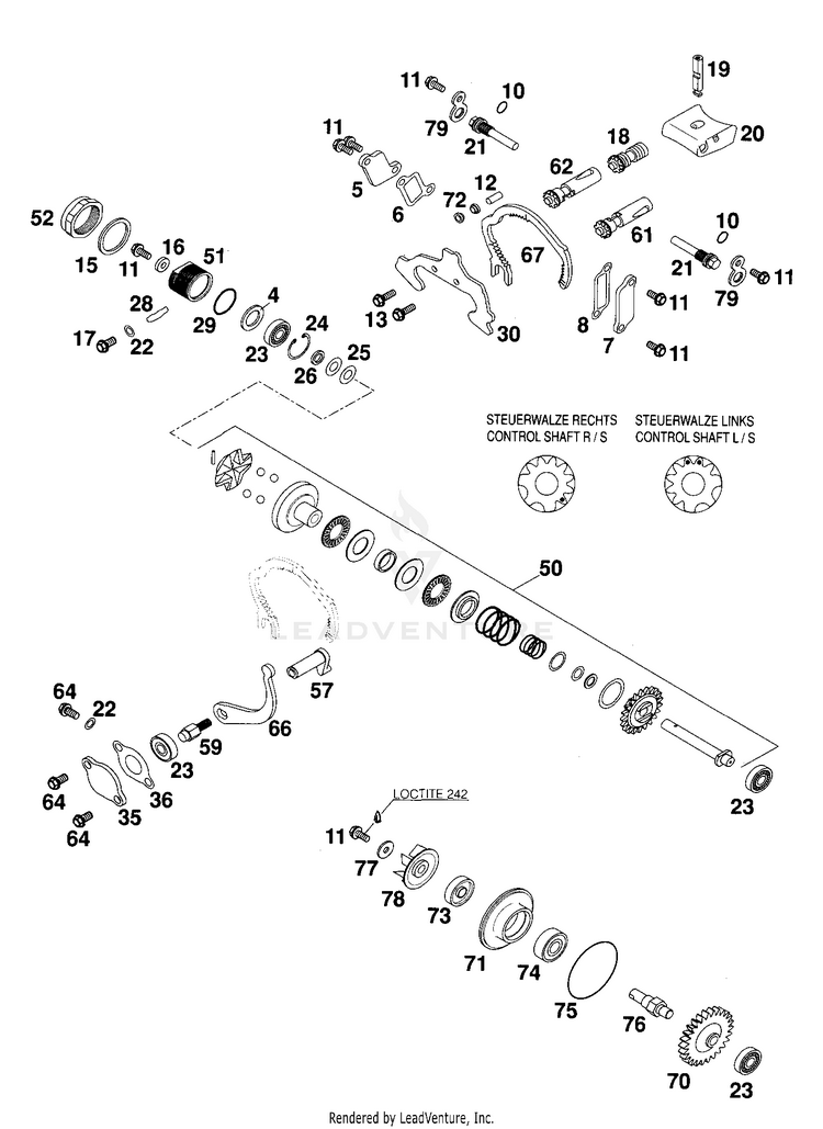 Twin Valve Control 125 EXC Engine - 2000 Schematic