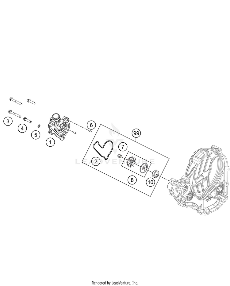 Water Pump 350 SX-F Engine - 2021 Schematic