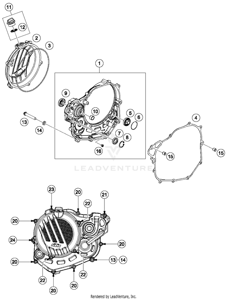 Clutch Cover 450 SXF FACTORY EDITION Engine - 2016 Schematic