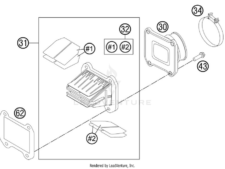 Reed Valve Case 300 XC Engine - 2012 Schematic