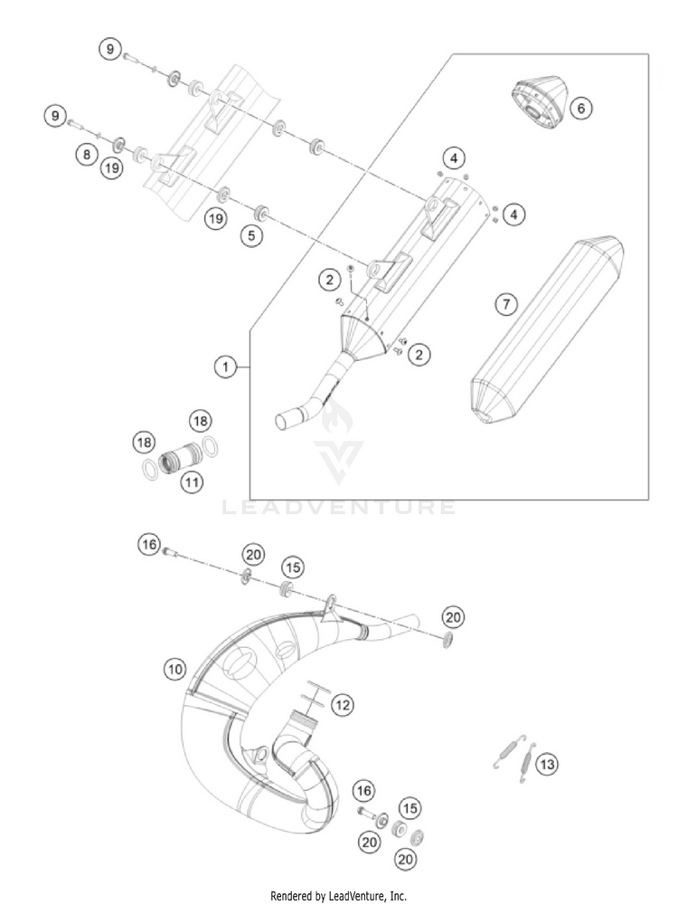 Exhaust System 250 XC-W 2026 CHASSIS - 2026 Schematic