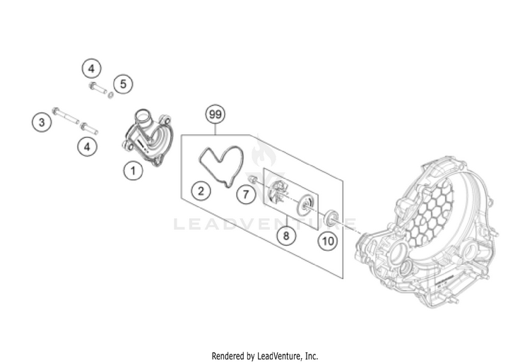 Water Pump 250 SX-F Engine - 2023 Schematic