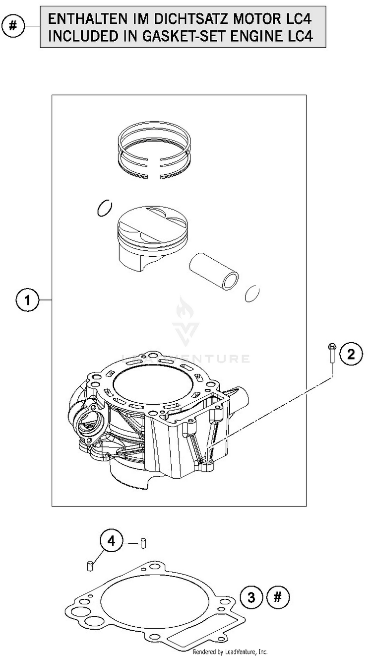 Cylinder 690 DUKE ORANGE ENGINE - 2017 Schematic