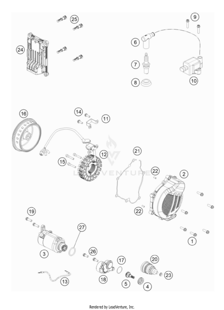 Ignition System 150 / EXC / XC-W Engine - 2023 Schematic