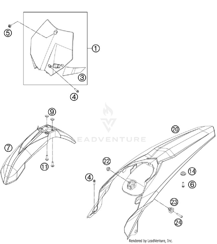 Mask, Fenders 300 XC Chassis - 2012 Schematic