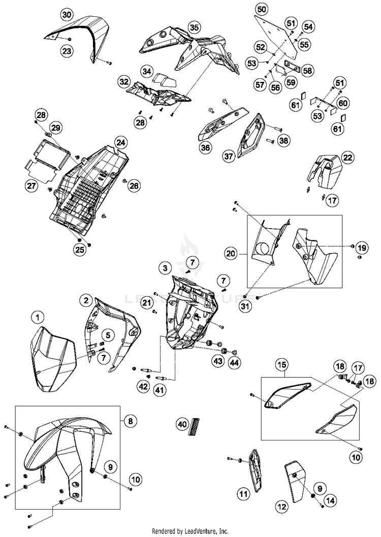 Decal 690 DUKE ORANGE Chassis - 2016 Schematic