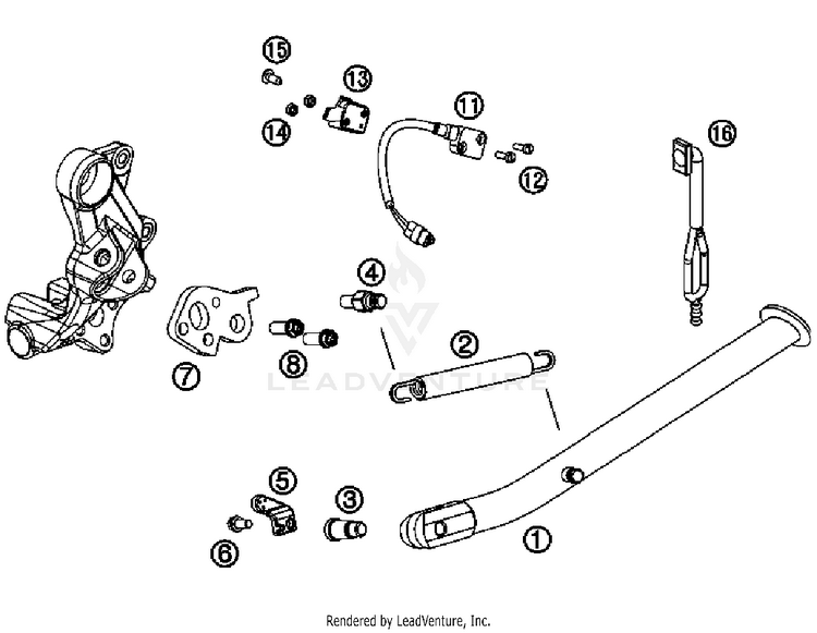Side / Center Stand 690 Enduro Chassis - 2011 Schematic