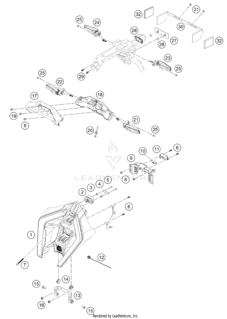 Lighting System 1390 SUPER DUKE R EVO, black CHASSIS - 2024 Schematic