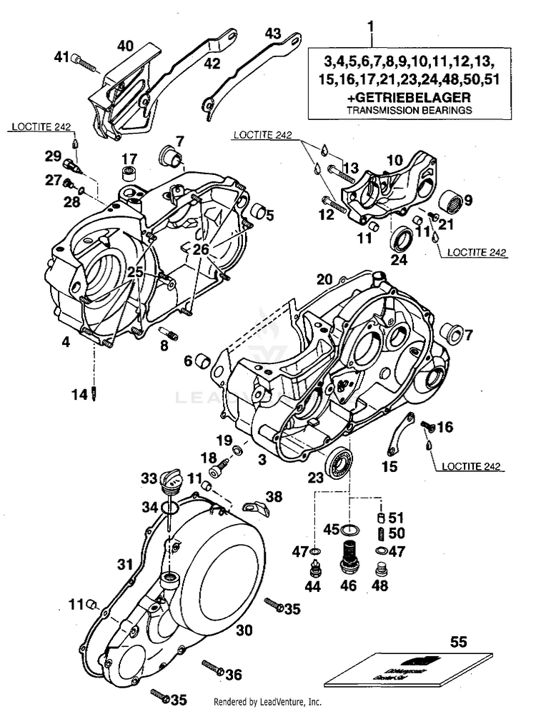 Engine Case 620 RXC Engine - 1996 Schematic